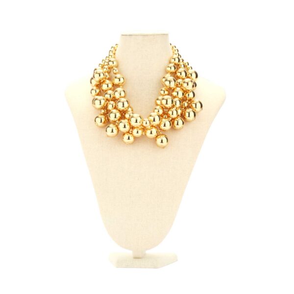 Gold graduated ball cluster necklace