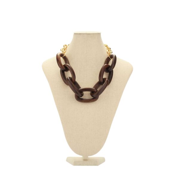 Wood link necklace